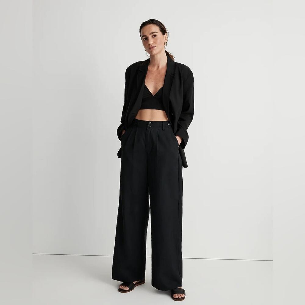 Madewell Black The Relaxed Blazer in Softdrape Size L NJ736